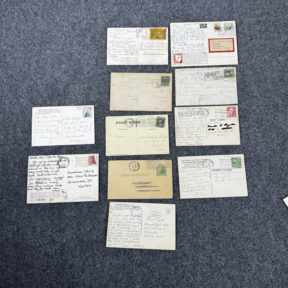 Random Vintage Postcard Lot Mix 1900s Era Used Unused Hand Written Journaling